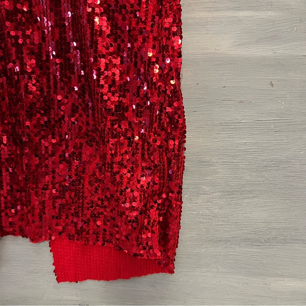 Balera Dance Wear Red Sequined Open‎ Razor Back Tank Top Large GC - Picture 4 of 8